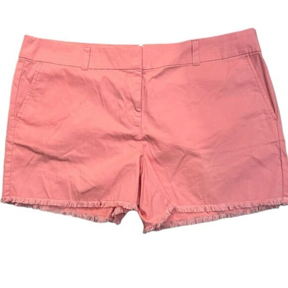 NEW LOFT Pink High Rise Raw Hem 4” Bermuda Shorts Size 16 - Picture 1 of 12